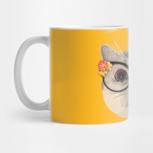 Cat with flower glasses Mug